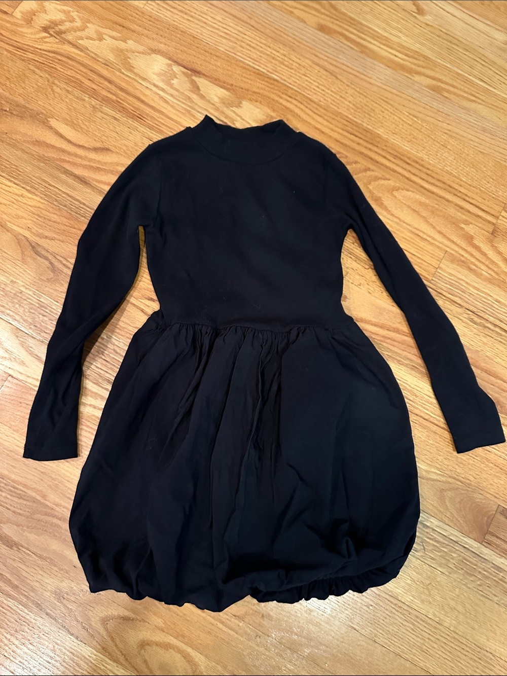 Zara Black Long-Sleeve Bubble Dress - Women Size 9
